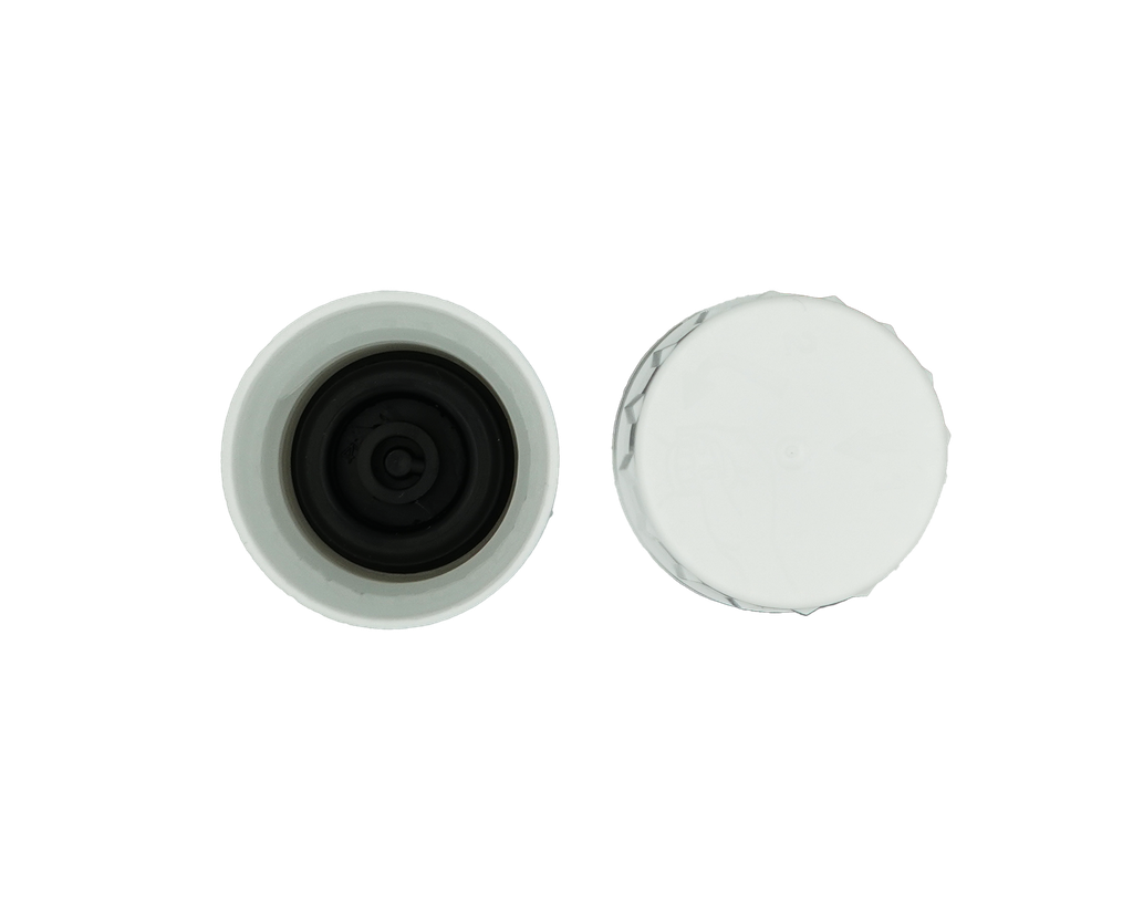 WITTE DOP + ZWARTE SPUITPLUG